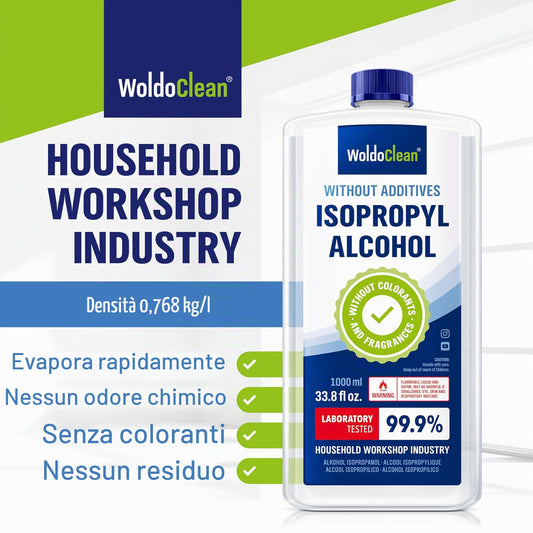 Isopropanolo Alcool Puro al 99.9% Isopropilico Detergente - IPA 1 litro