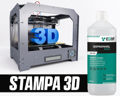 EQM - ECO-301 - Isopropanolo / Alcool Isopropilico 99,9% - 1L - Pulizia di Componenti Elettronici, Lenti, Schermi e Resine per Stampa 3D - Detergente per Vetri e Sgrassatore