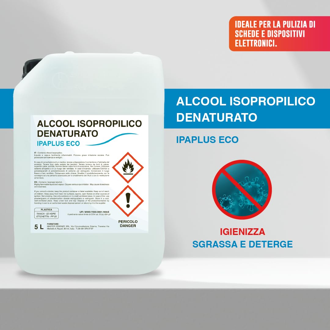 DETERGENTE ALCOOL ISOPROPILICO DENATURATO - 5 LITRI