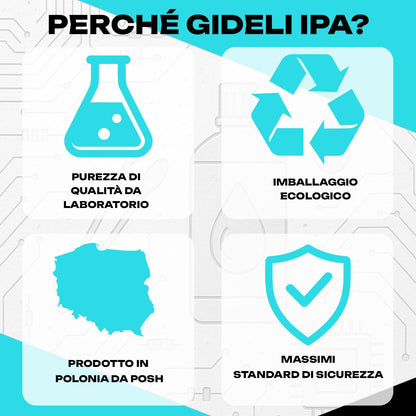 GiDeli alcool isopropilico 99,9% 5 litri di alcol isopropanolo per elettronica lenti e schermi pulizia di resine con stampa 3D