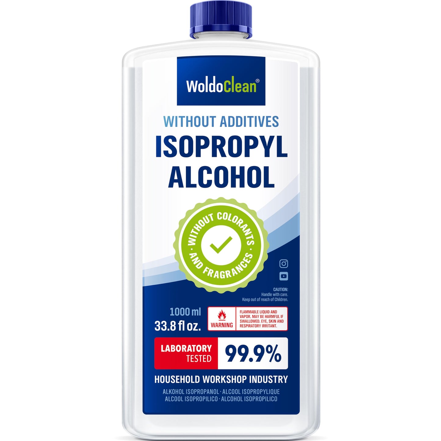Isopropanolo Alcool Puro al 99.9% Isopropilico Detergente - IPA 1 litro