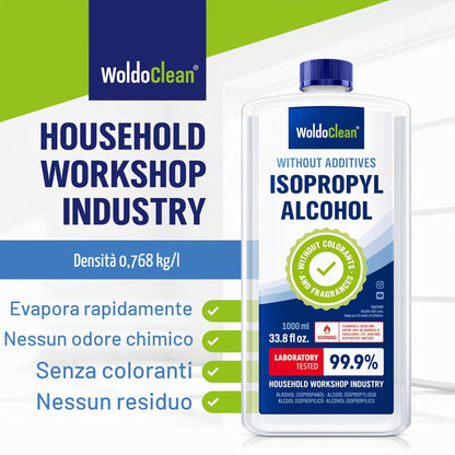 Isopropanolo Alcool Puro al 99.9% Isopropilico Detergente - IPA 1 litro